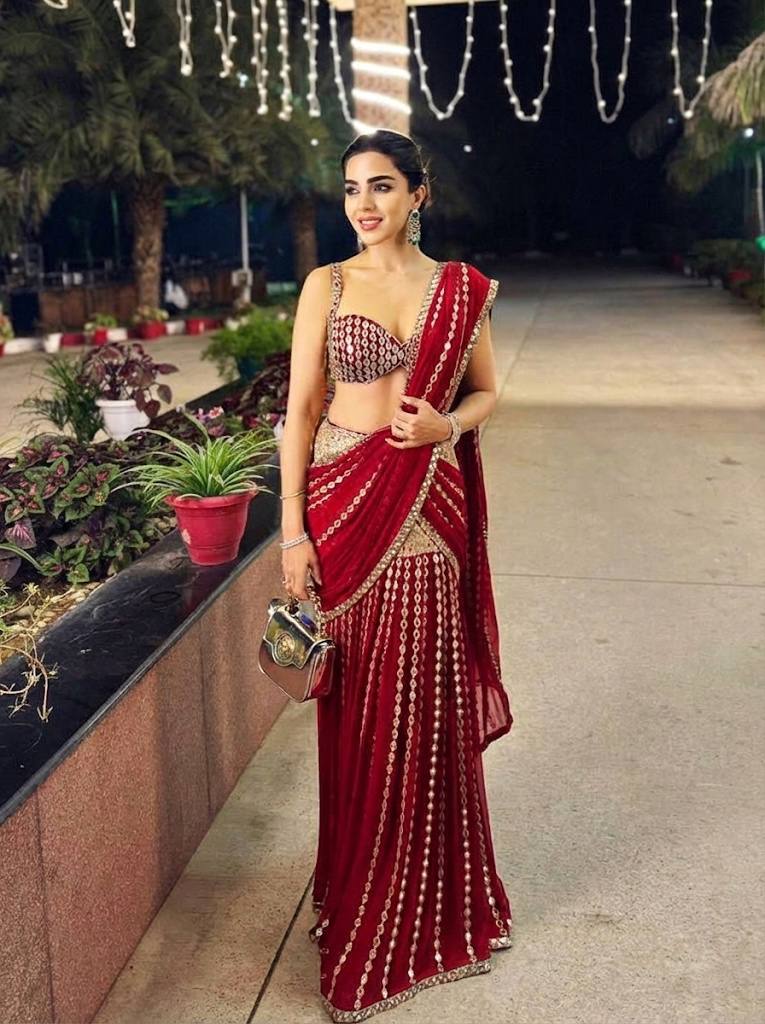 Festive Wear Mirror Work Ready-to-Wear Lehenga Saree for Women | Ready To Wear Saree For Wedding