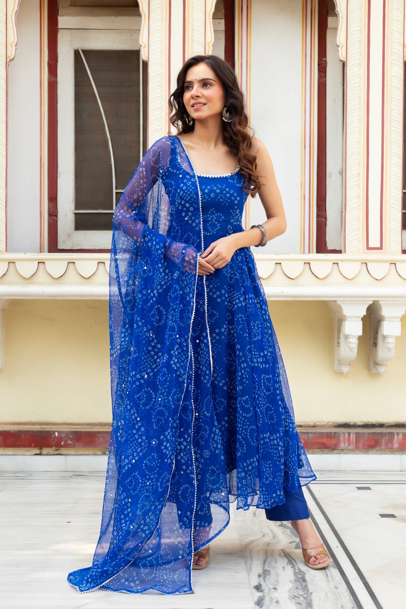 Party Wear Royal Blue Anarkali Suit Set with Dupatta | Traditional Dress For Women