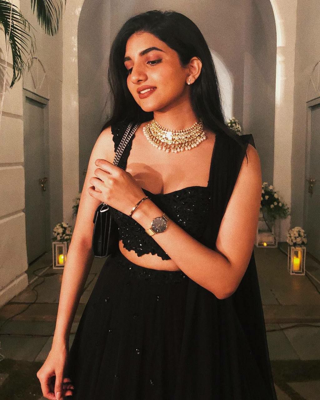 Black Sequin Embroidered Georgette Lehenga Choli with Dupatta | Sangeet, Reception & Cocktail Wear