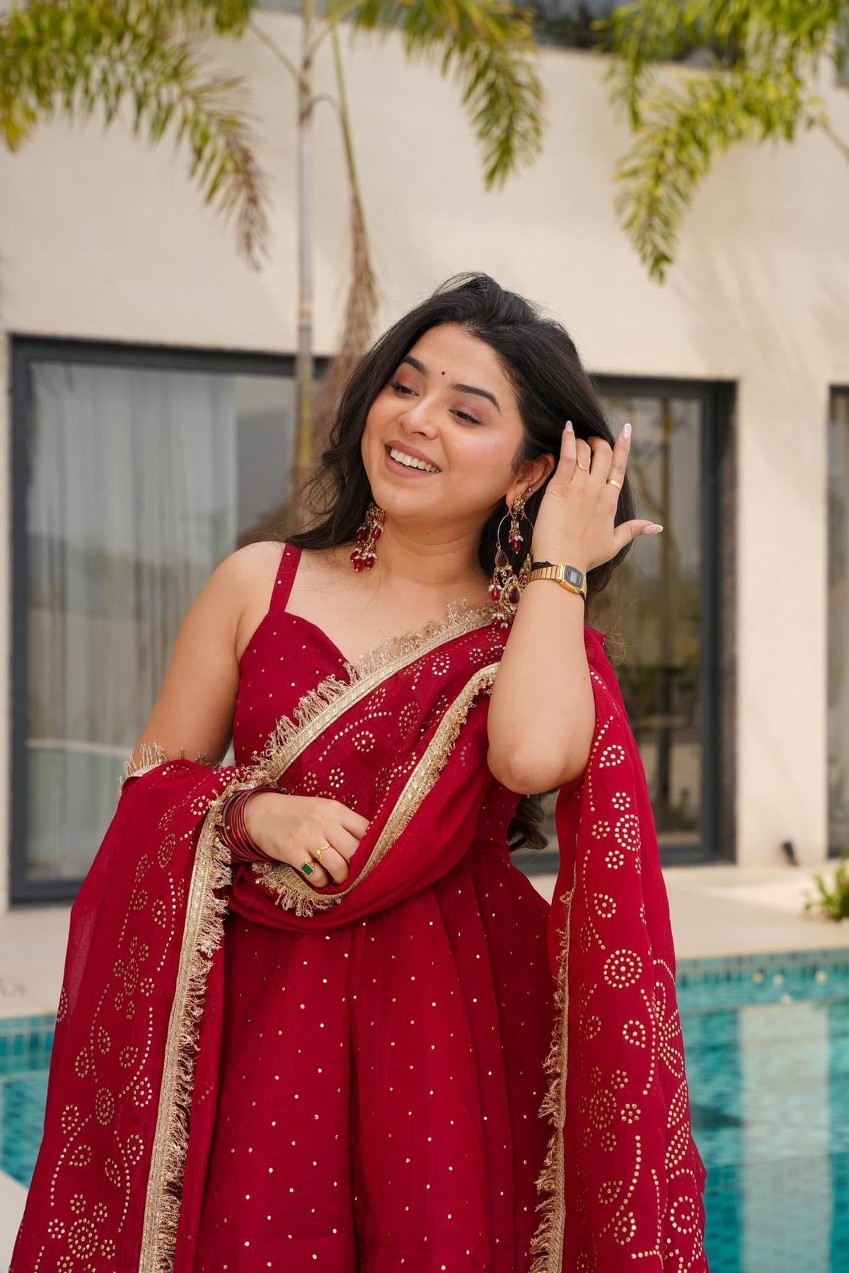 Wedding Wear Organza Palazzo Set with Dupatta for Women | festive palazzo set for women