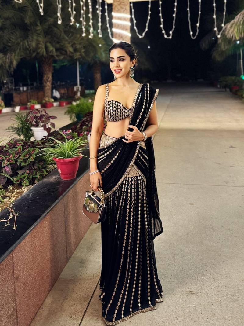 Festive Wear Mirror Work Ready-to-Wear Lehenga Saree for Women | Ready To Wear Saree For Wedding