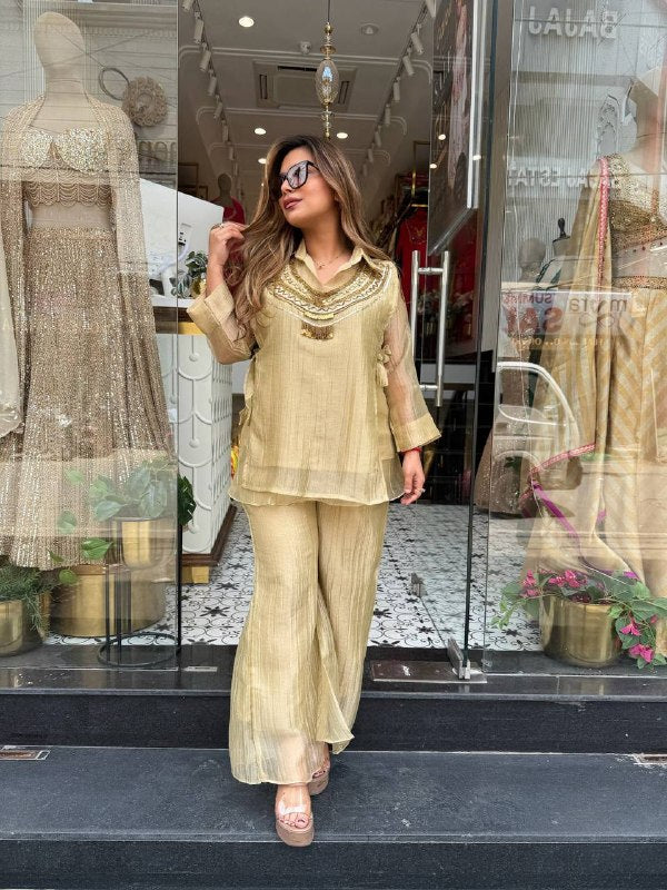 Rakhi Special Salsa Crushed 3-Piece Co-ord Set for Women | Prefect for Festive & Party Wear