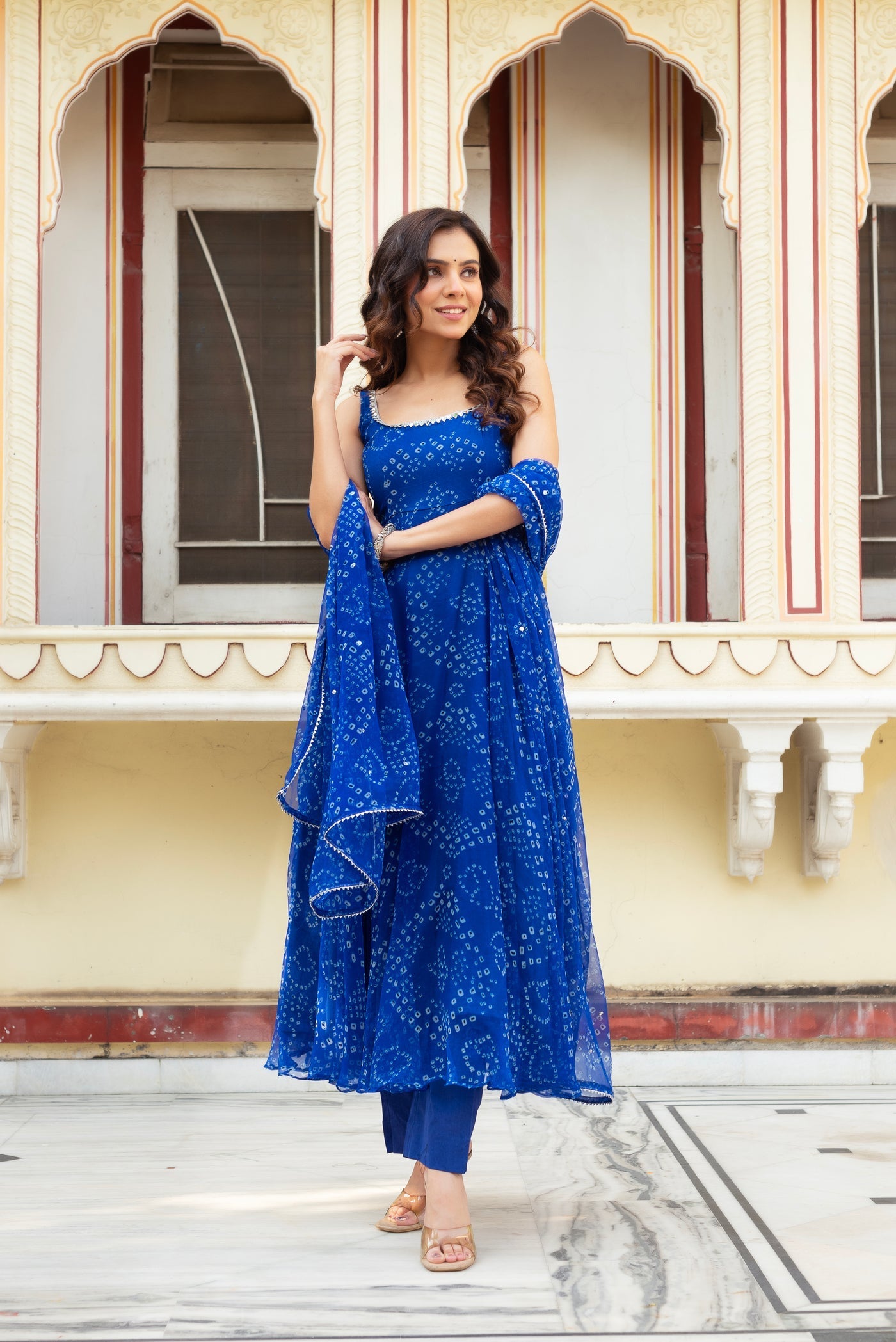 Party Wear Royal Blue Anarkali Suit Set with Dupatta | Traditional Dress For Women
