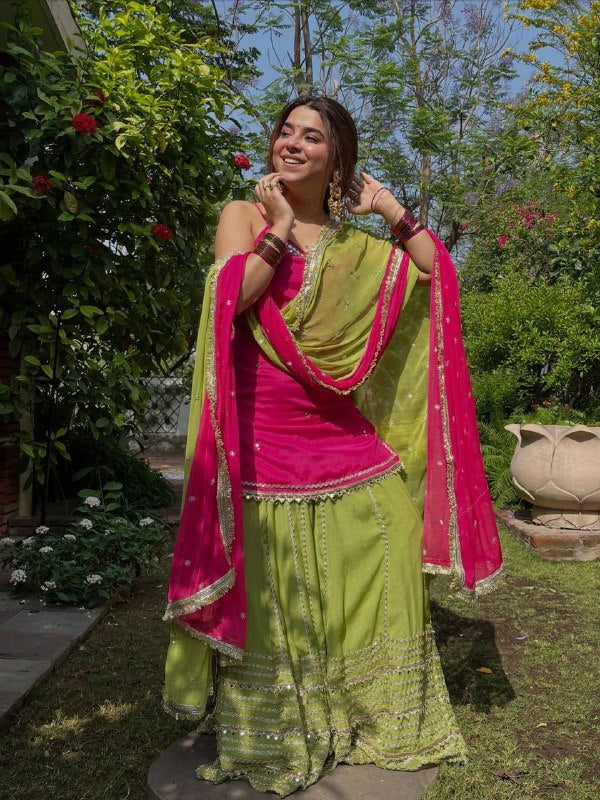 Festive Wear Mirror Work Kurta Lehenga Set for Women | Wedding, Mehndi & Festive Wear