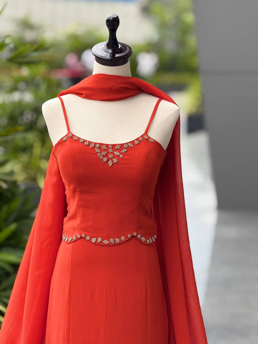 90's Style Fish-Cut Lehenga Choli with Blouse & Dupatta for Women