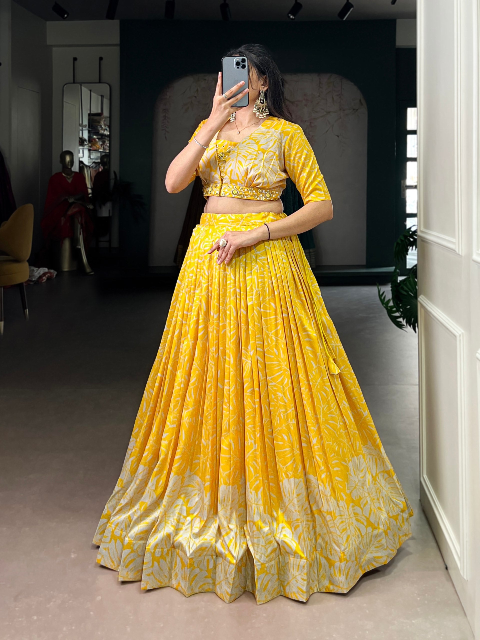 Tasar Silk Stitched Lehenga Choli with Handwork Koti Set for Festive & Wedding Wear