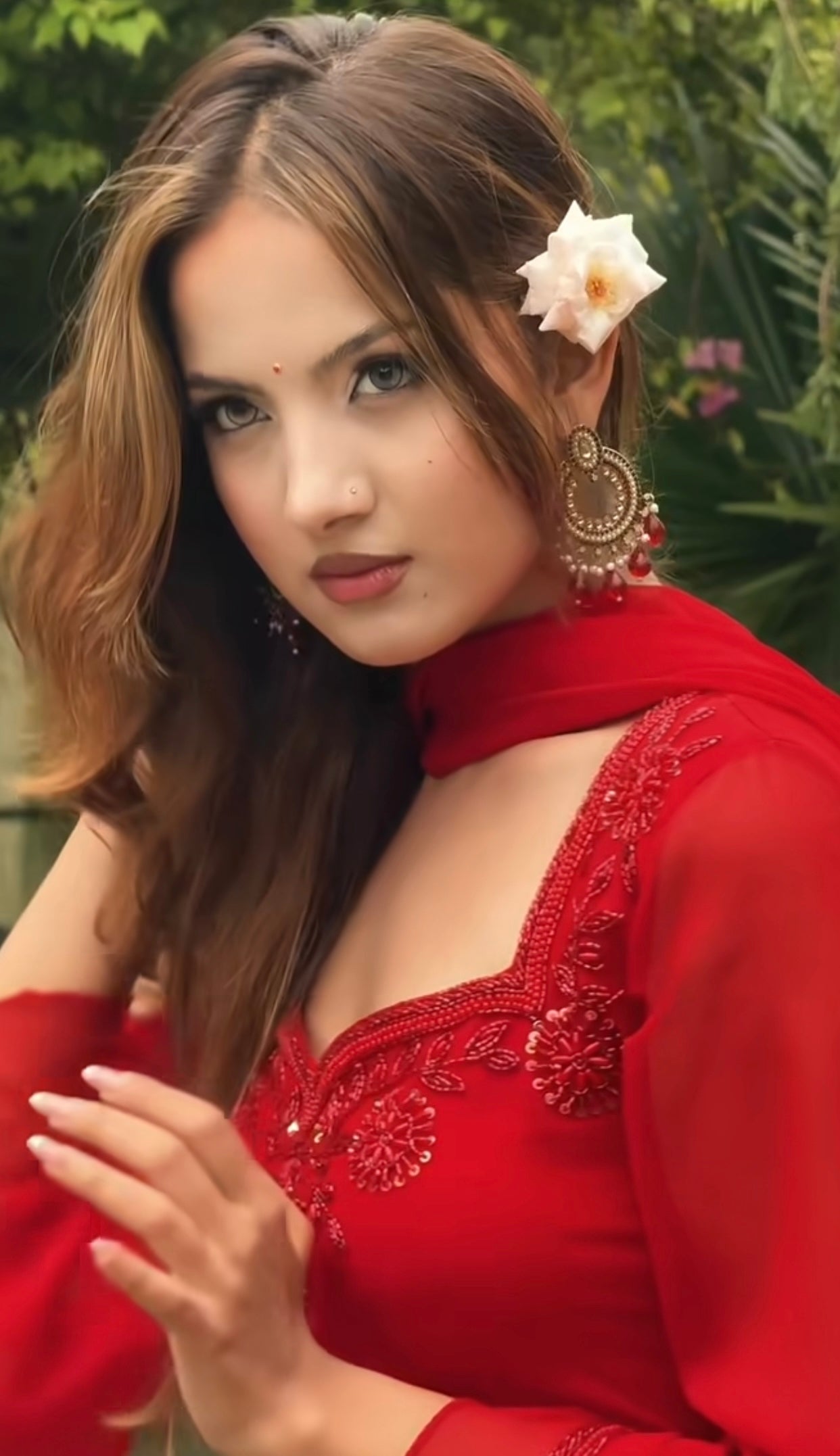 Festive Red Embroidered Kurta Sharara Set with Dupatta for Women | Designer Ethnic Wear for Women