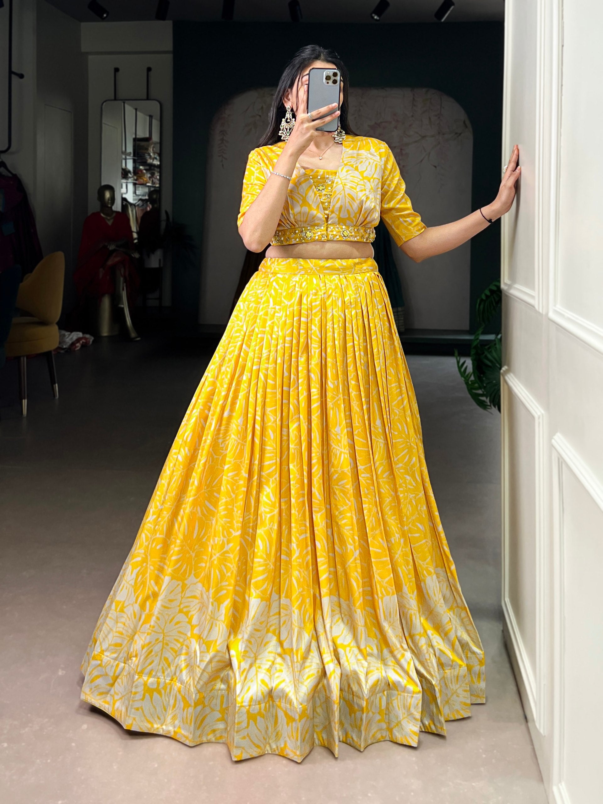 Tasar Silk Stitched Lehenga Choli with Handwork Koti Set for Festive & Wedding Wear