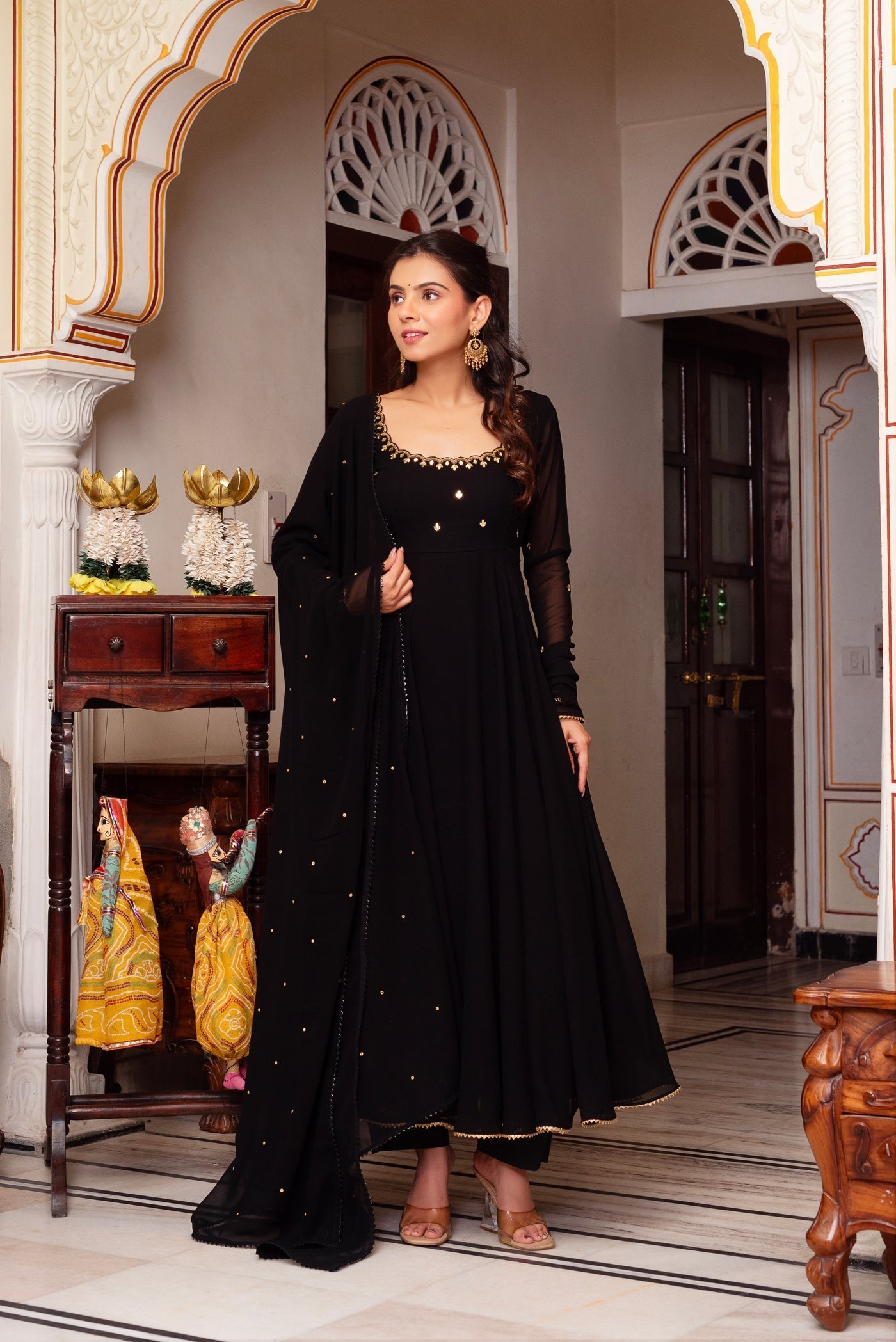 Festival Wear Black Anarkali Suit Set with Dupatta | Wedding & Reception Wear
