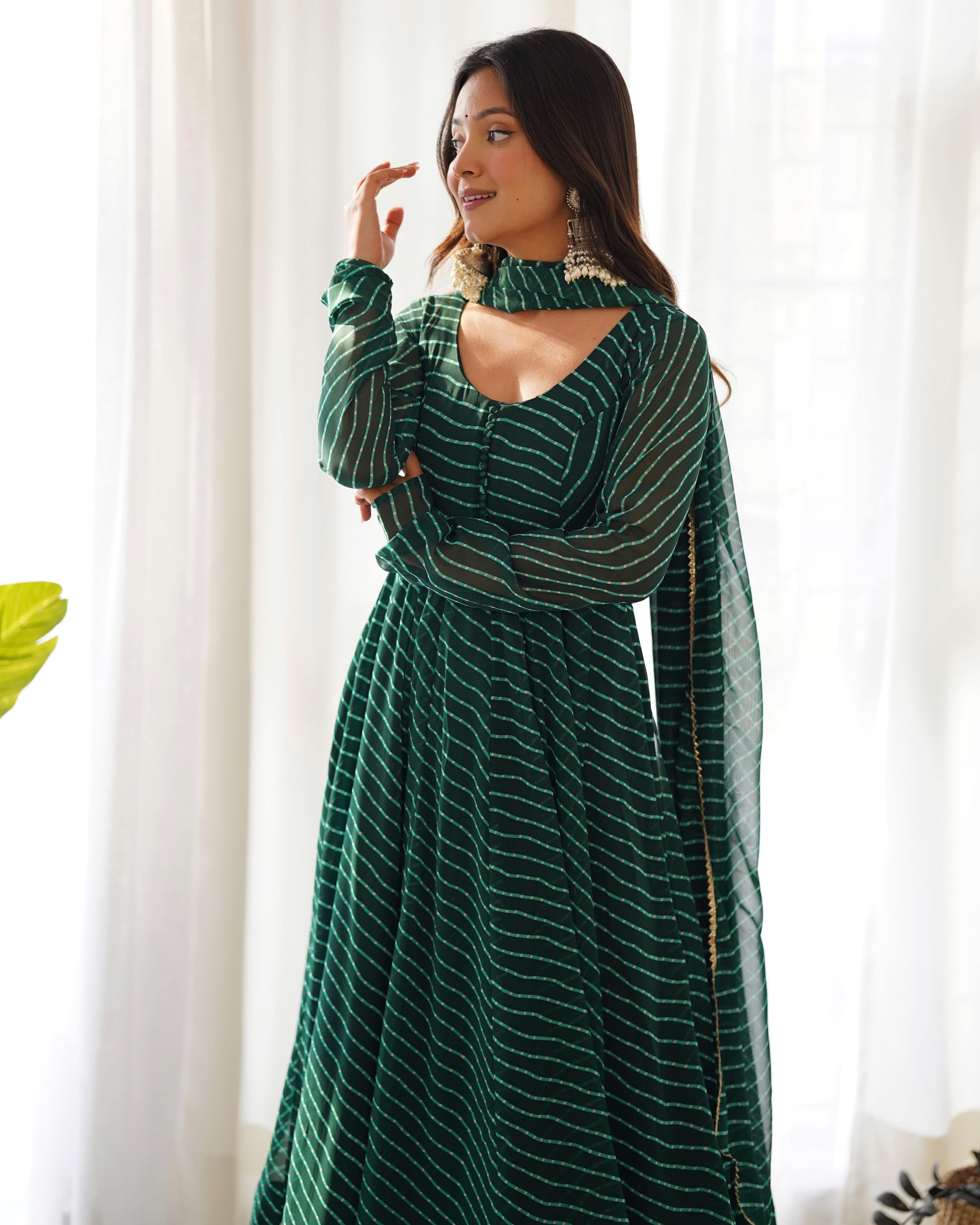 Splendid Faux Georgette Printed Fully Stitched Anarkali Pant Suit - Ethnicwish
