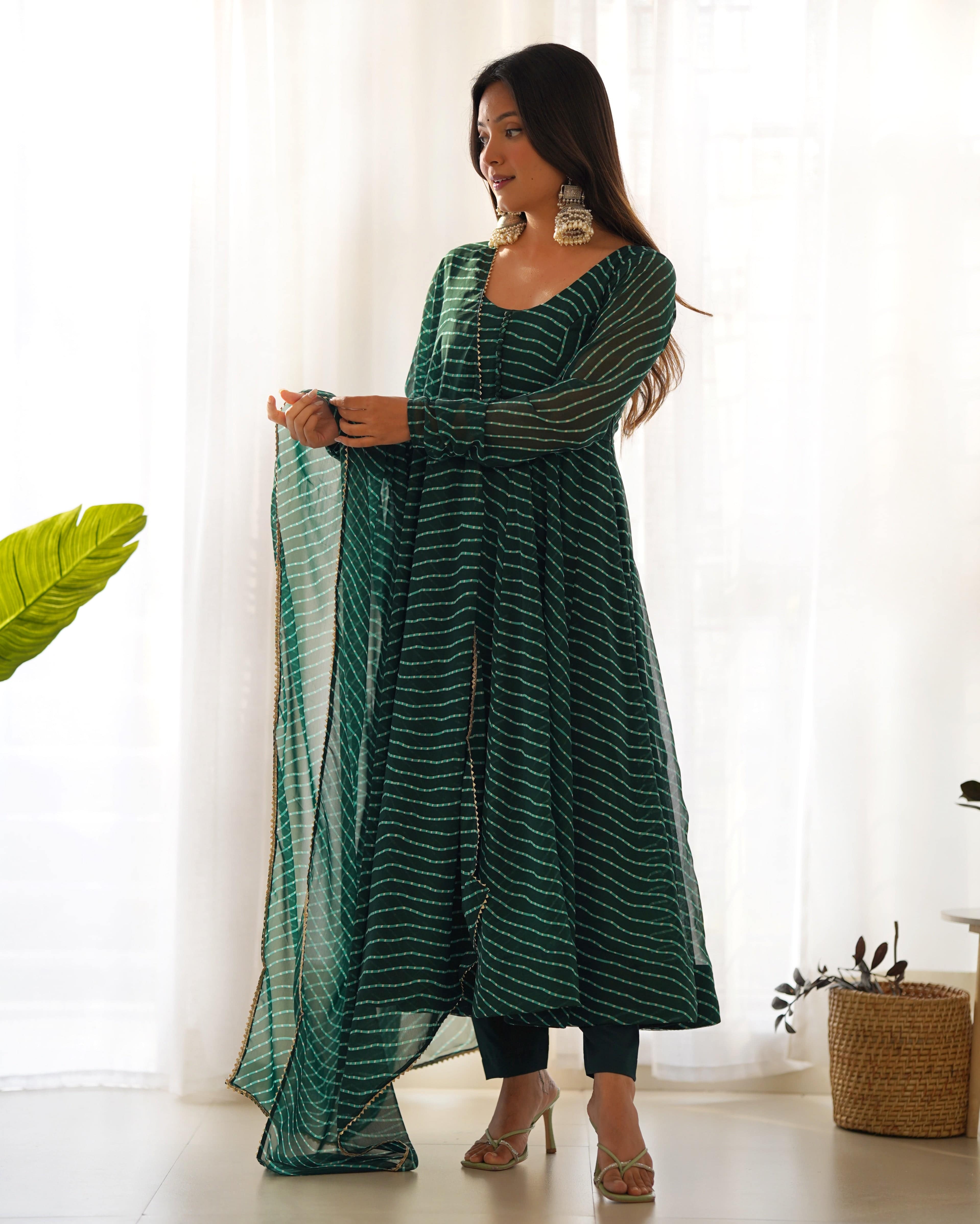 Splendid Faux Georgette Printed Fully Stitched Anarkali Pant Suit - Ethnicwish