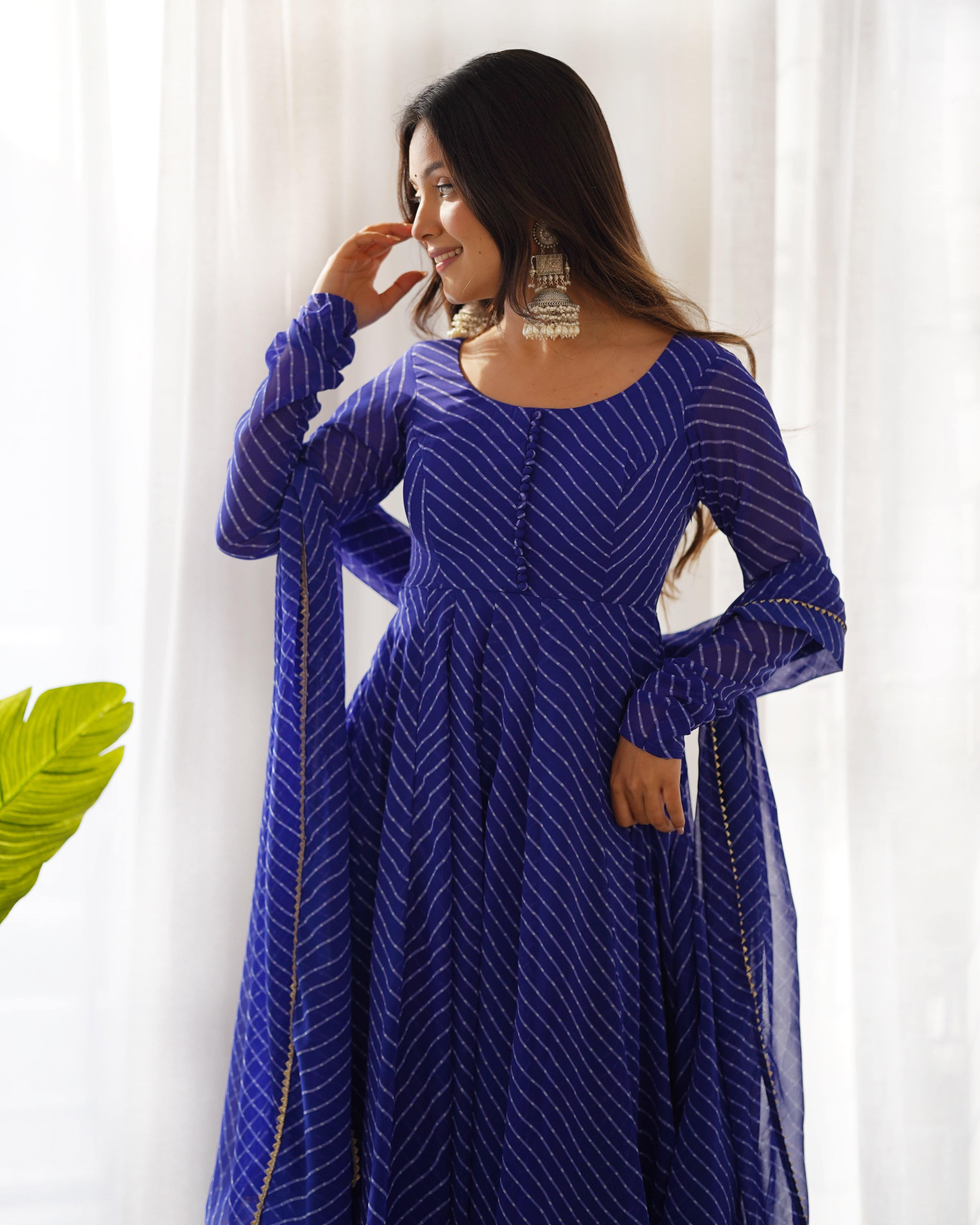 Splendid Faux Georgette Printed Fully Stitched Anarkali Pant Suit - Ethnicwish