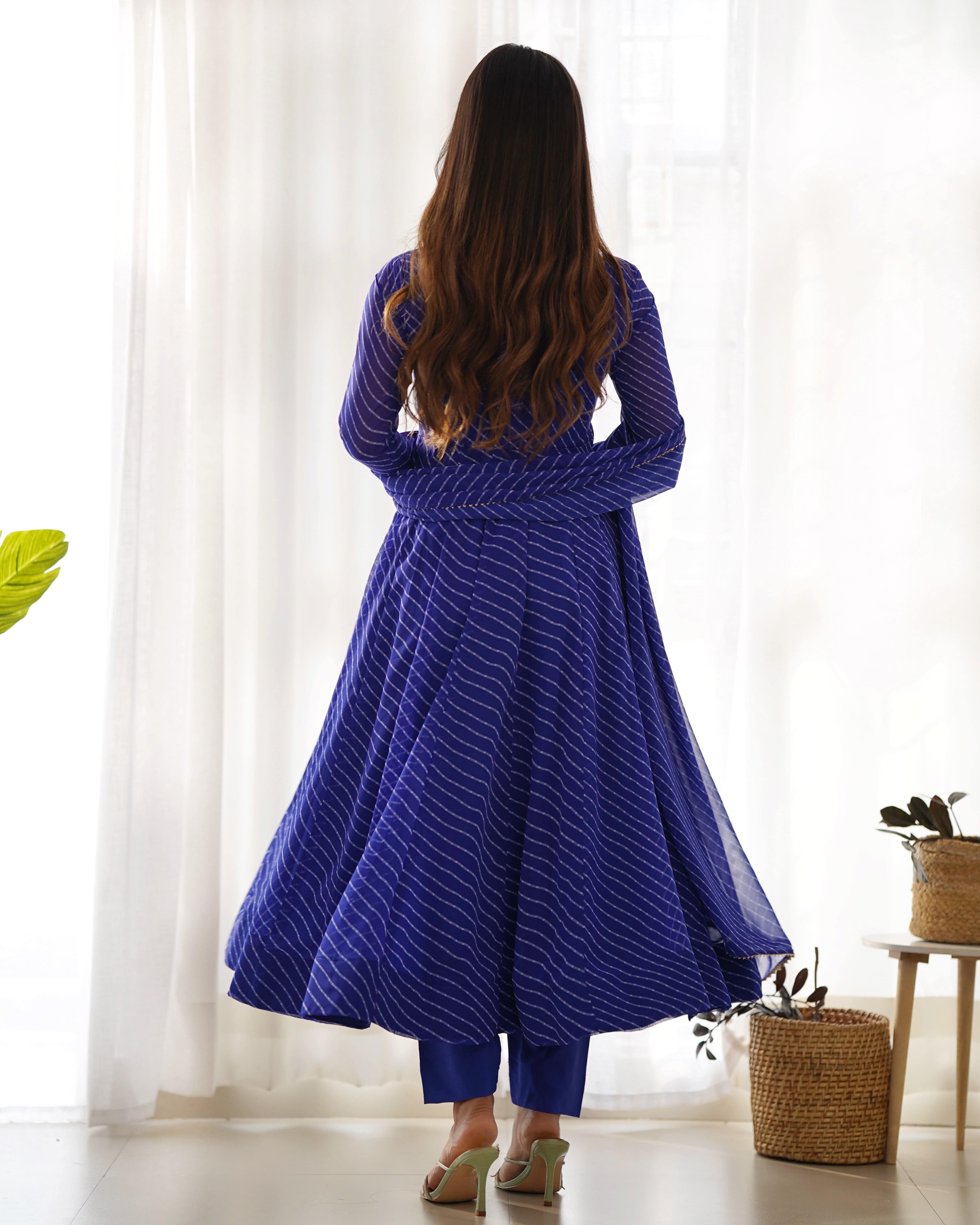 Splendid Faux Georgette Printed Fully Stitched Anarkali Pant Suit - Ethnicwish