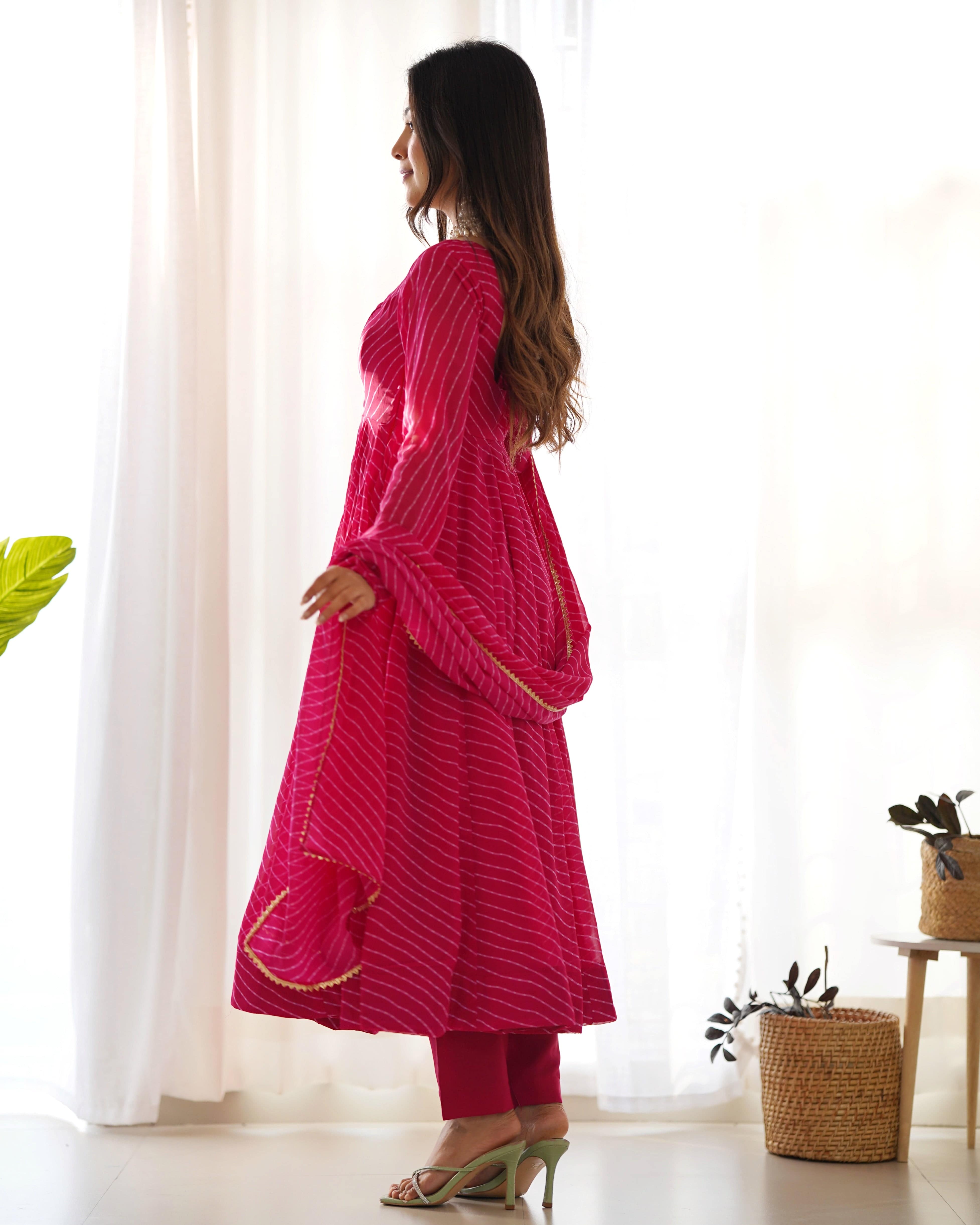 Splendid Faux Georgette Printed Fully Stitched Anarkali Pant Suit - Ethnicwish