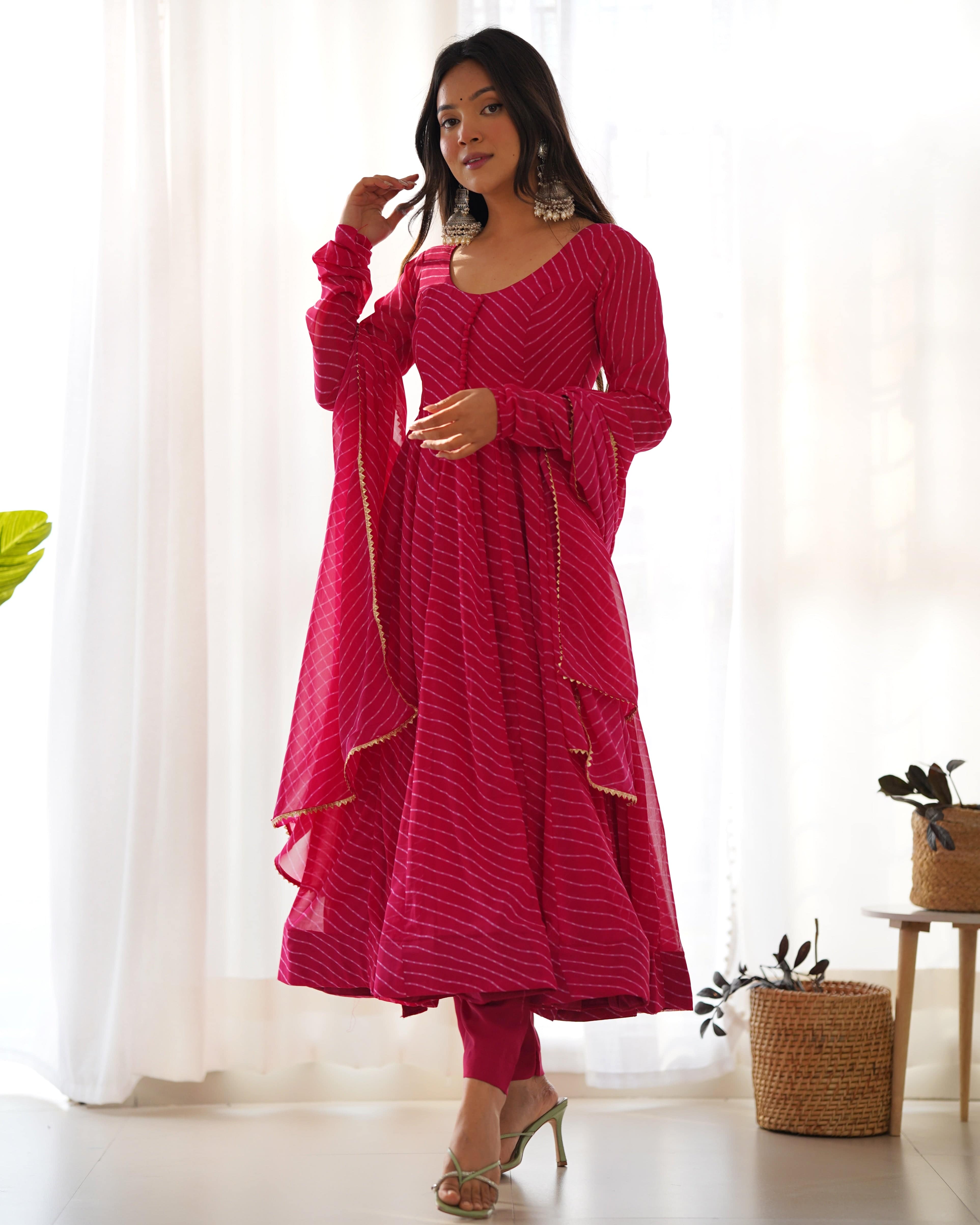 Splendid Faux Georgette Printed Fully Stitched Anarkali Pant Suit - Ethnicwish