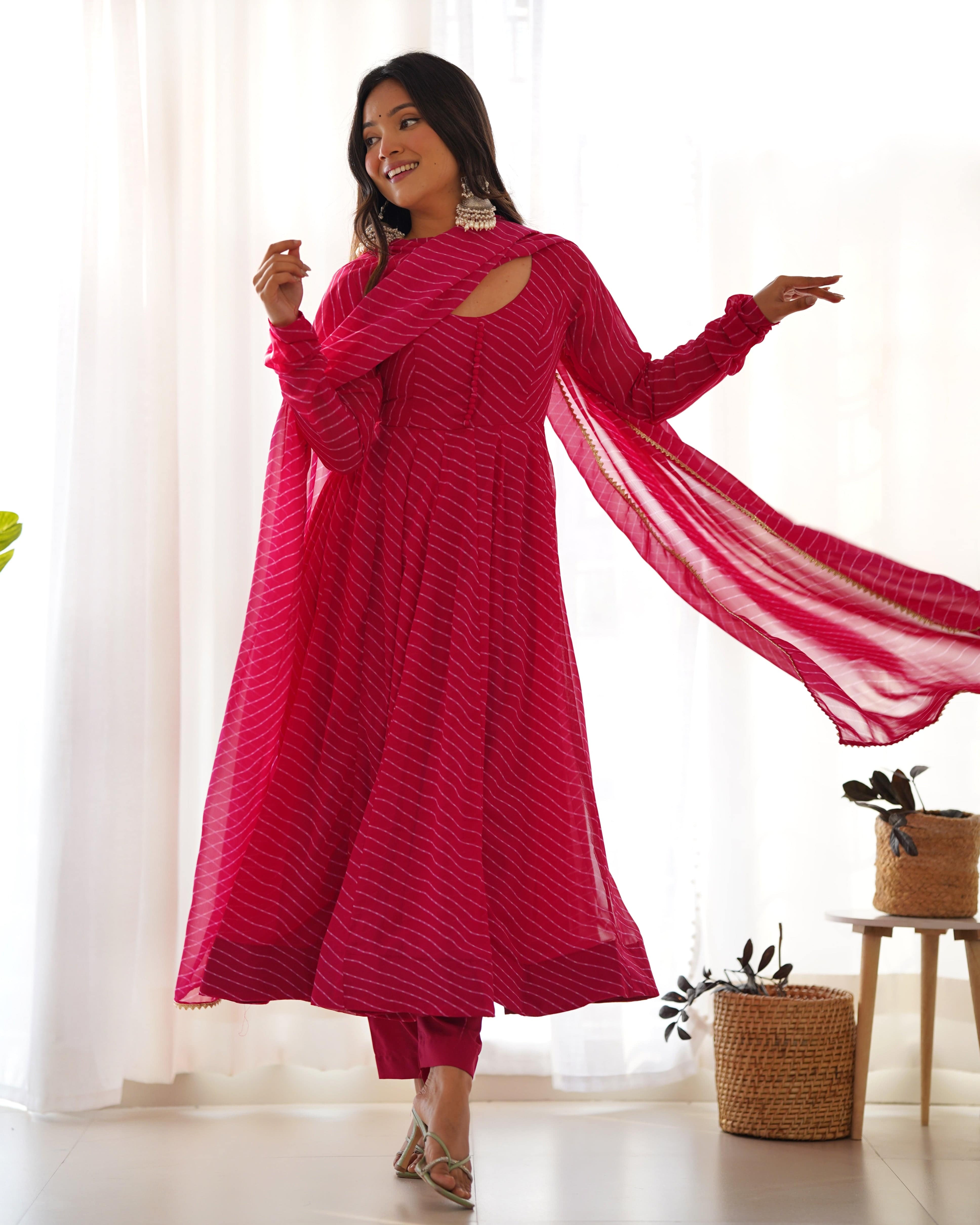 Splendid Faux Georgette Printed Fully Stitched Anarkali Pant Suit - Ethnicwish