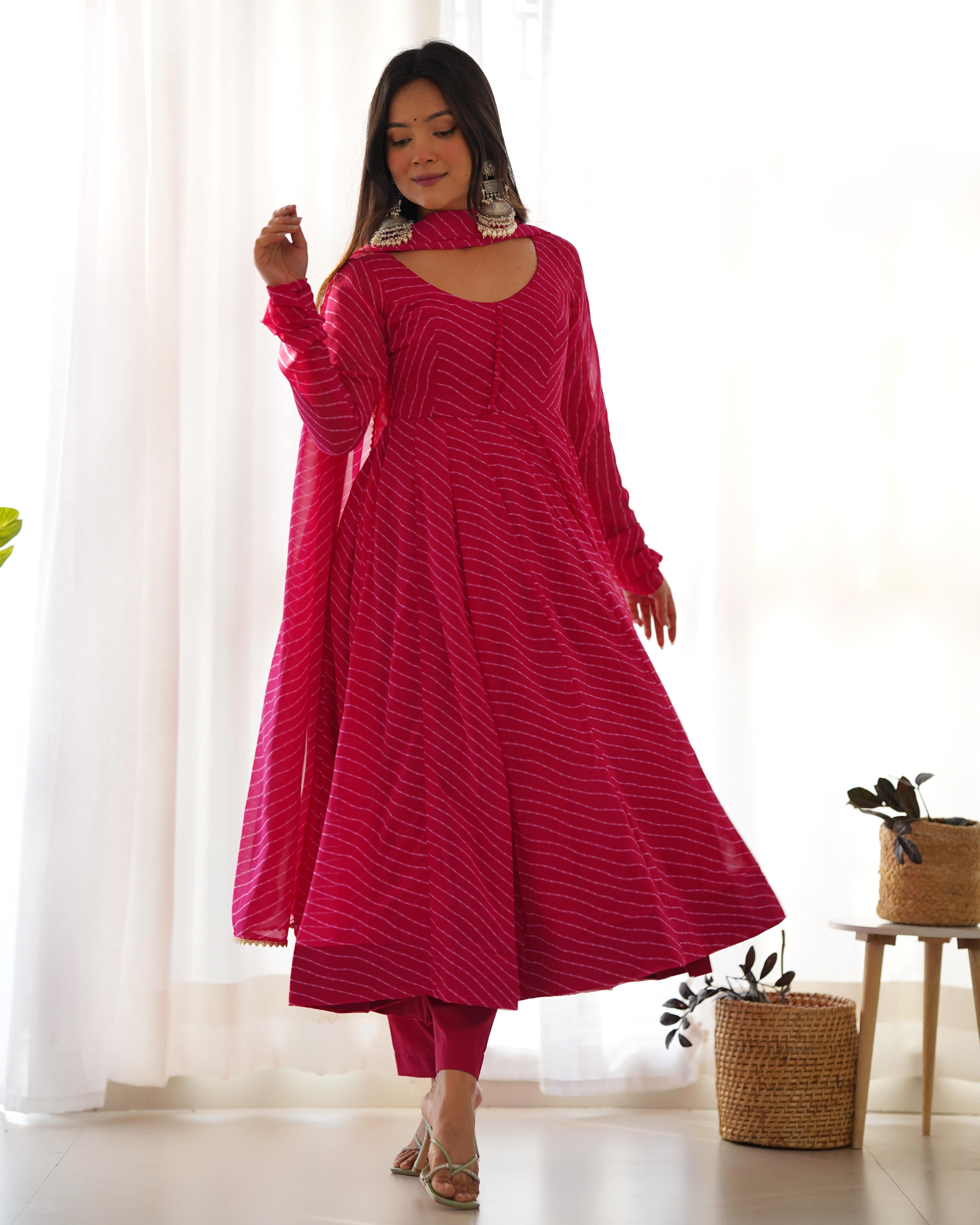 Splendid Faux Georgette Printed Fully Stitched Anarkali Pant Suit - Ethnicwish