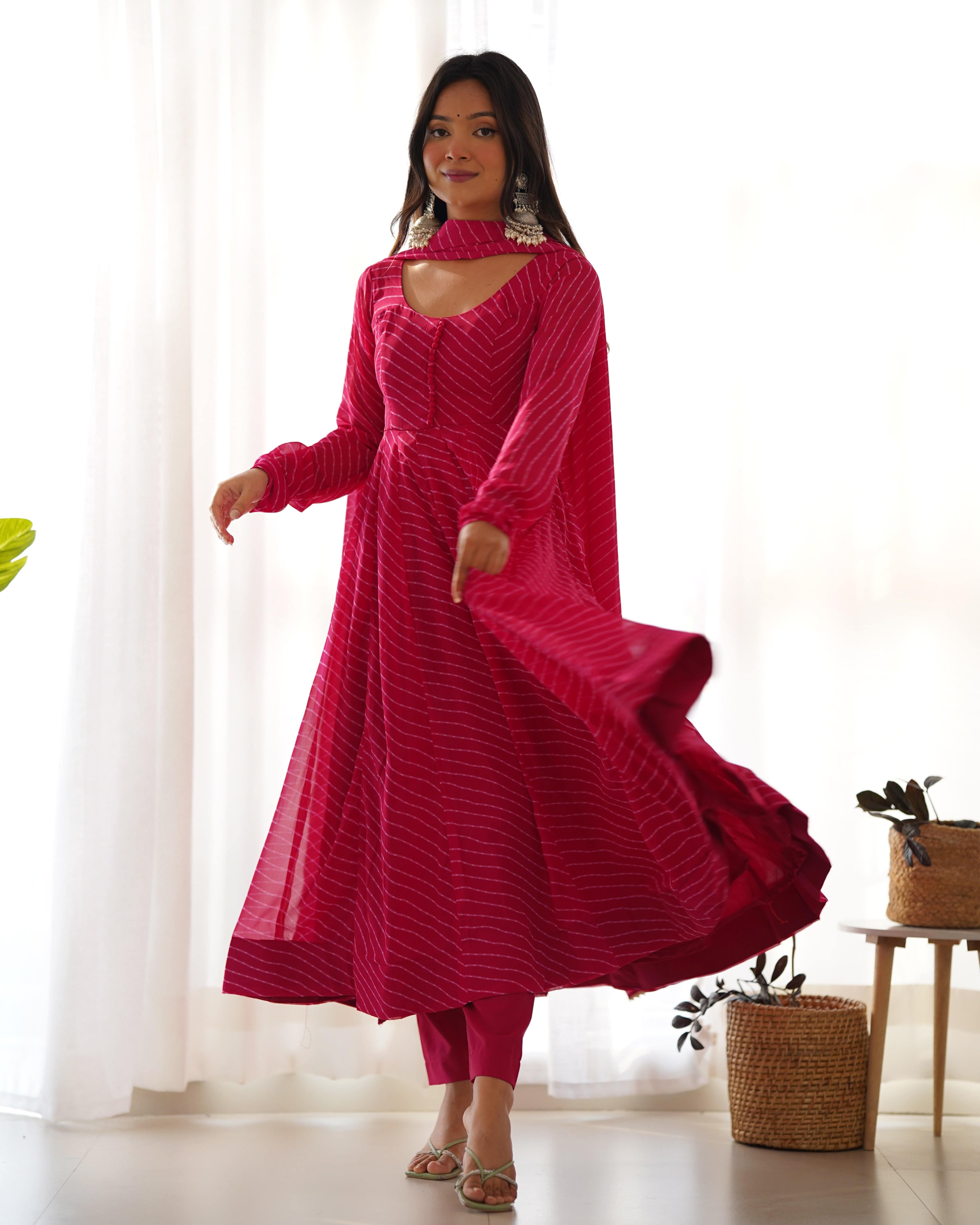 Splendid Faux Georgette Printed Fully Stitched Anarkali Pant Suit - Ethnicwish