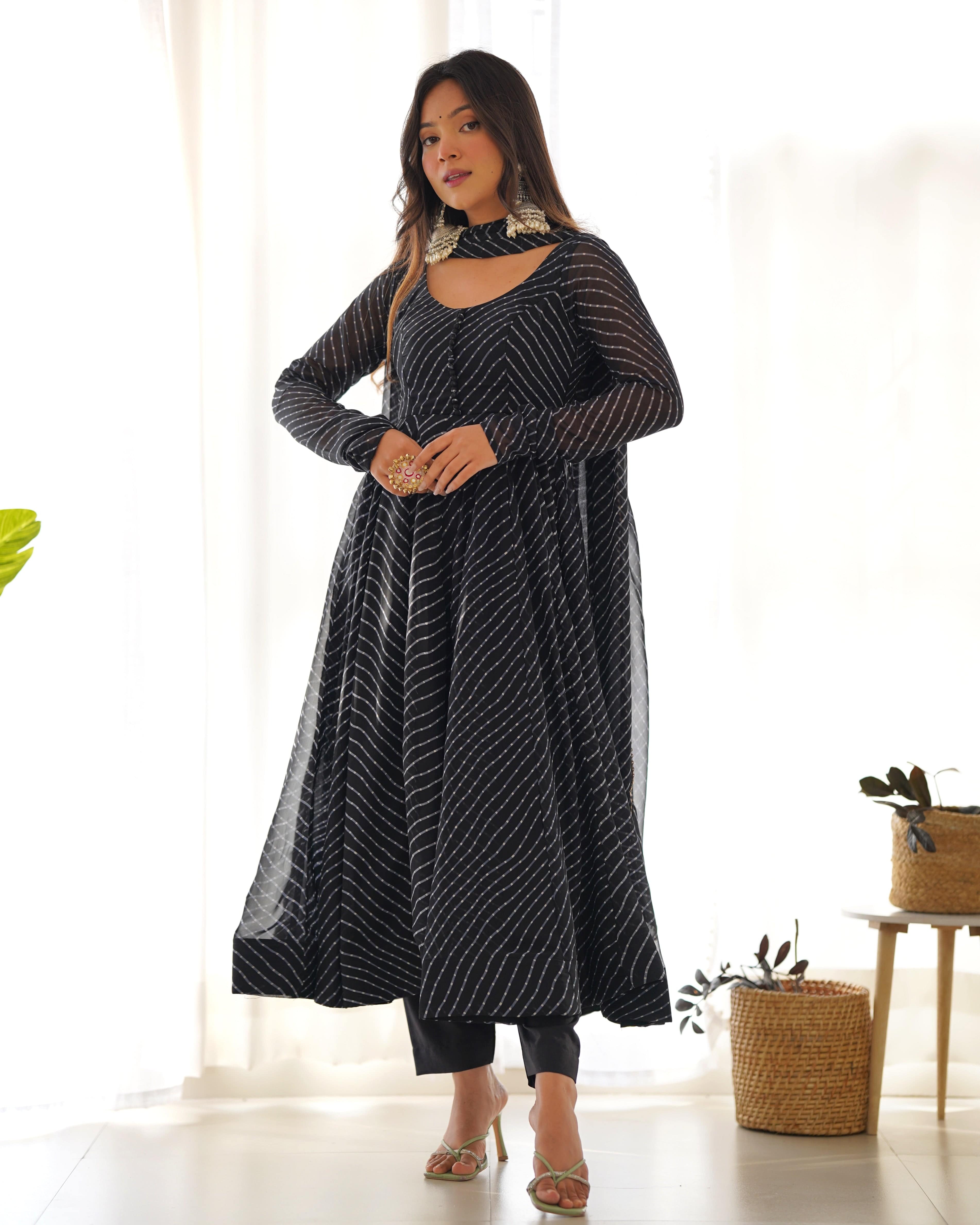 Splendid Faux Georgette Printed Fully Stitched Anarkali Pant Suit - Ethnicwish
