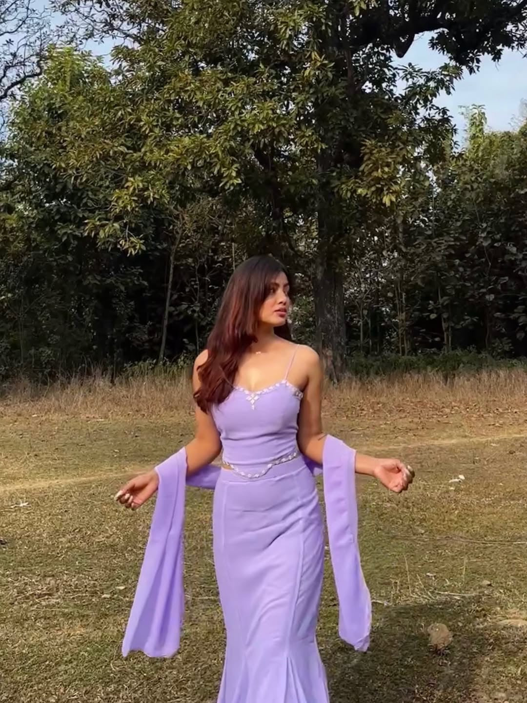 90's Style Fish-Cut Lehenga Choli with Blouse & Dupatta for Women