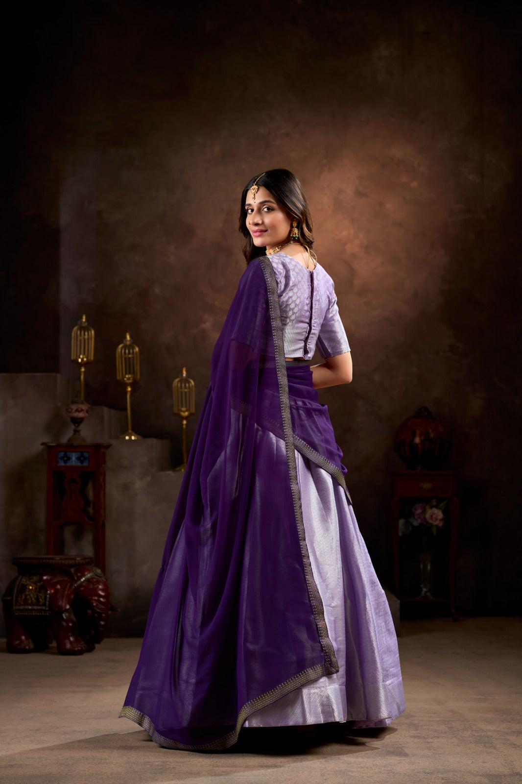 Radiant Jacquard Silk Weaving Worked Lehenga Choli Set - Ethnicwish