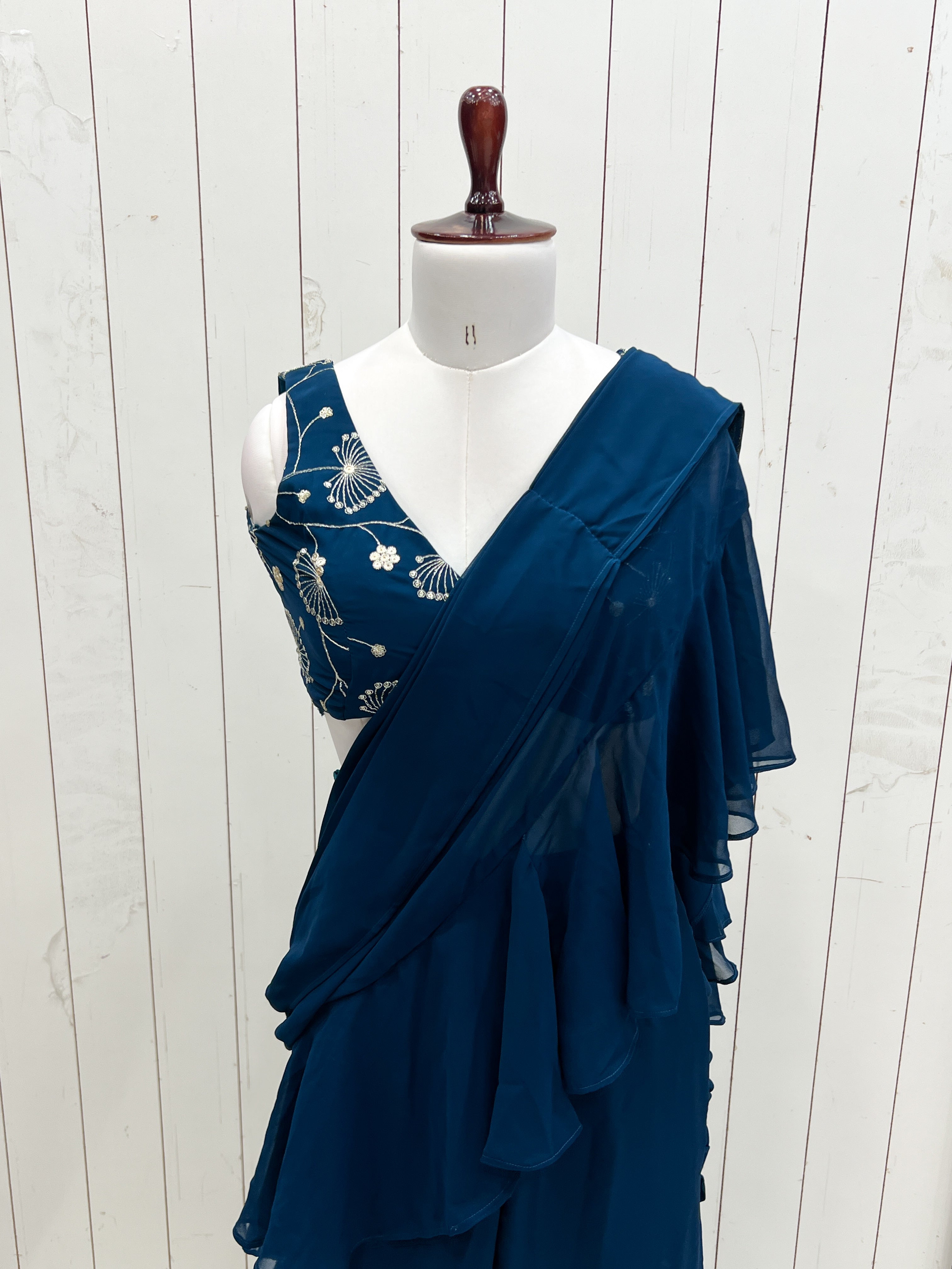 Designer Sharara Saree in Pure Faux Georgette – Fully Stitched & Ready to Wear