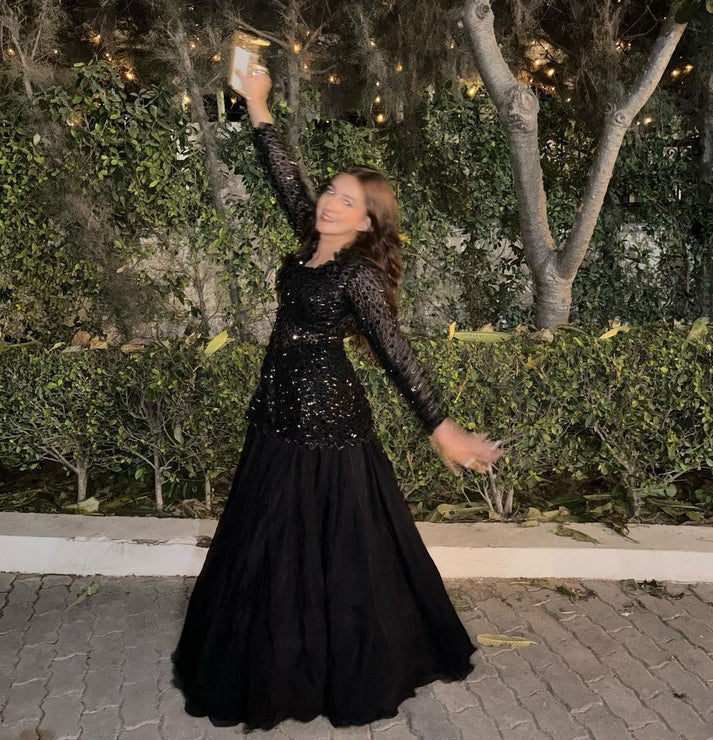 Black Sequin Blazer-Style Fully Stitched Lehenga Choli with Dupatta for Women