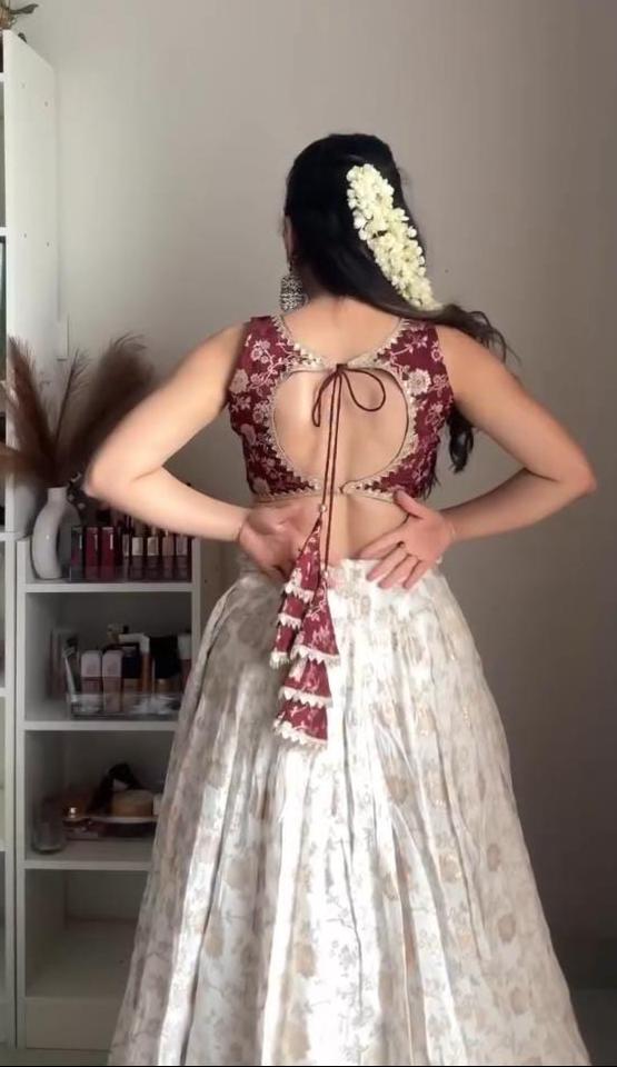 Banarasi Jacquard Lehenga Choli Set with Sequin Dupatta – Perfect for Weddings & Traditional Events