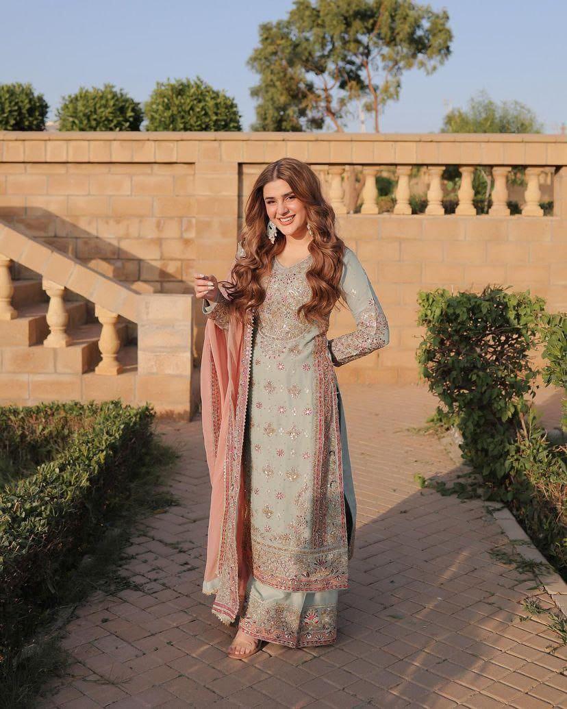 Festive Wear Georgette sharara salwar suit With Dupatta for women