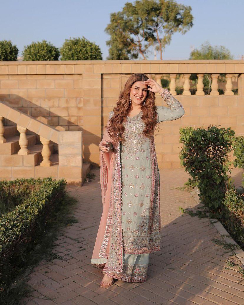 Festive Wear Georgette sharara salwar suit With Dupatta for women
