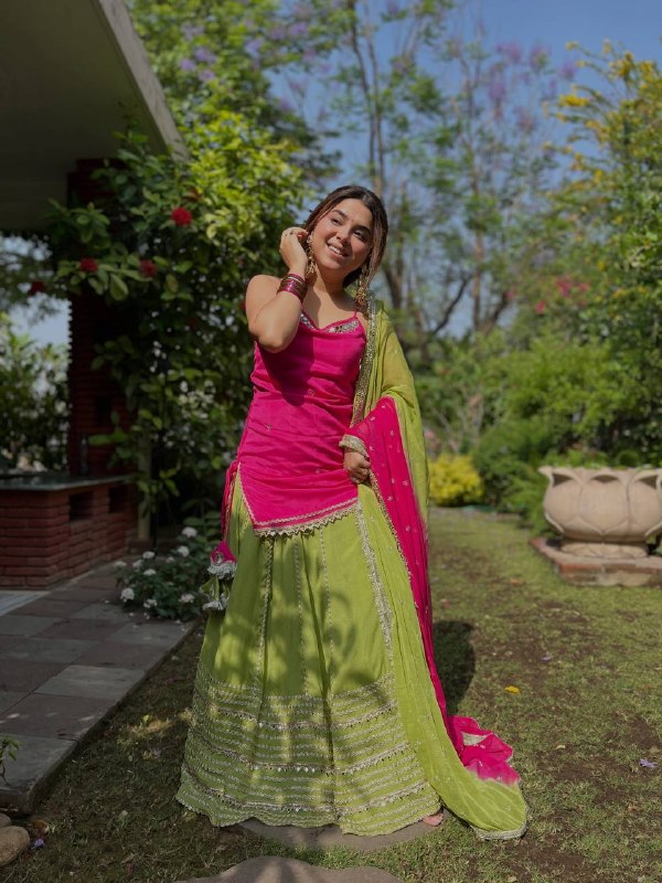 Festive Wear Mirror Work Kurta Lehenga Set for Women | Wedding, Mehndi & Festive Wear