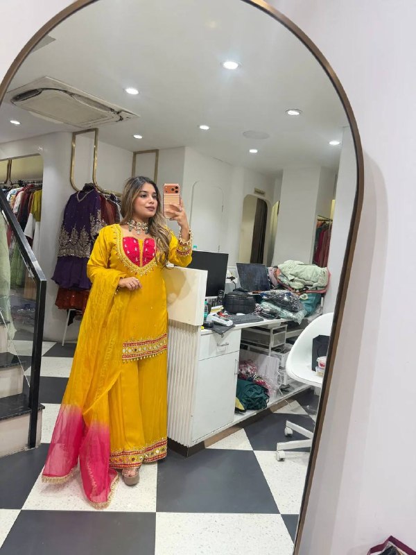 Mustard Yellow Festive Sharara Suit Set with Dupatta for Women