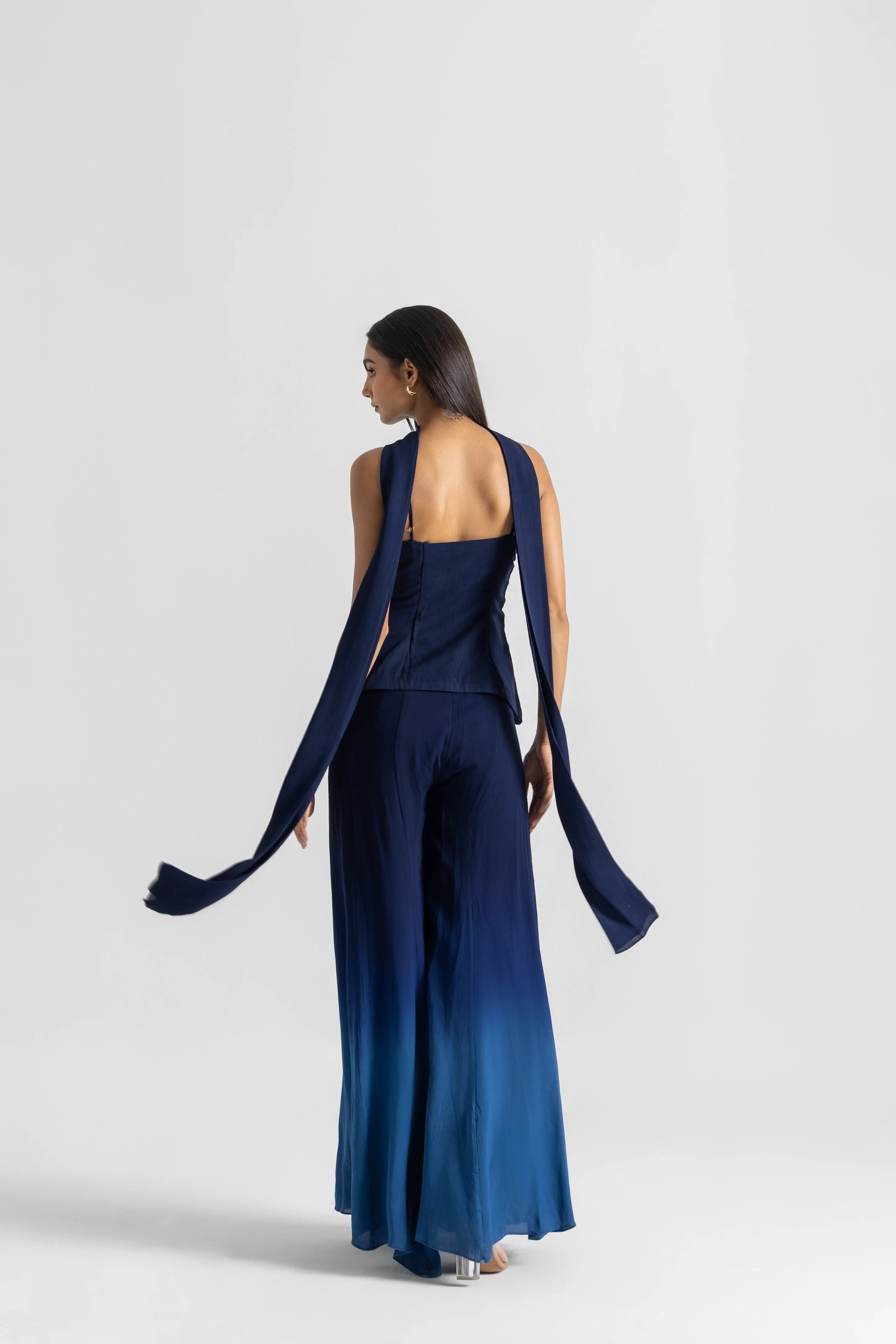 Blue Party Wear Palazzo Sharara Set