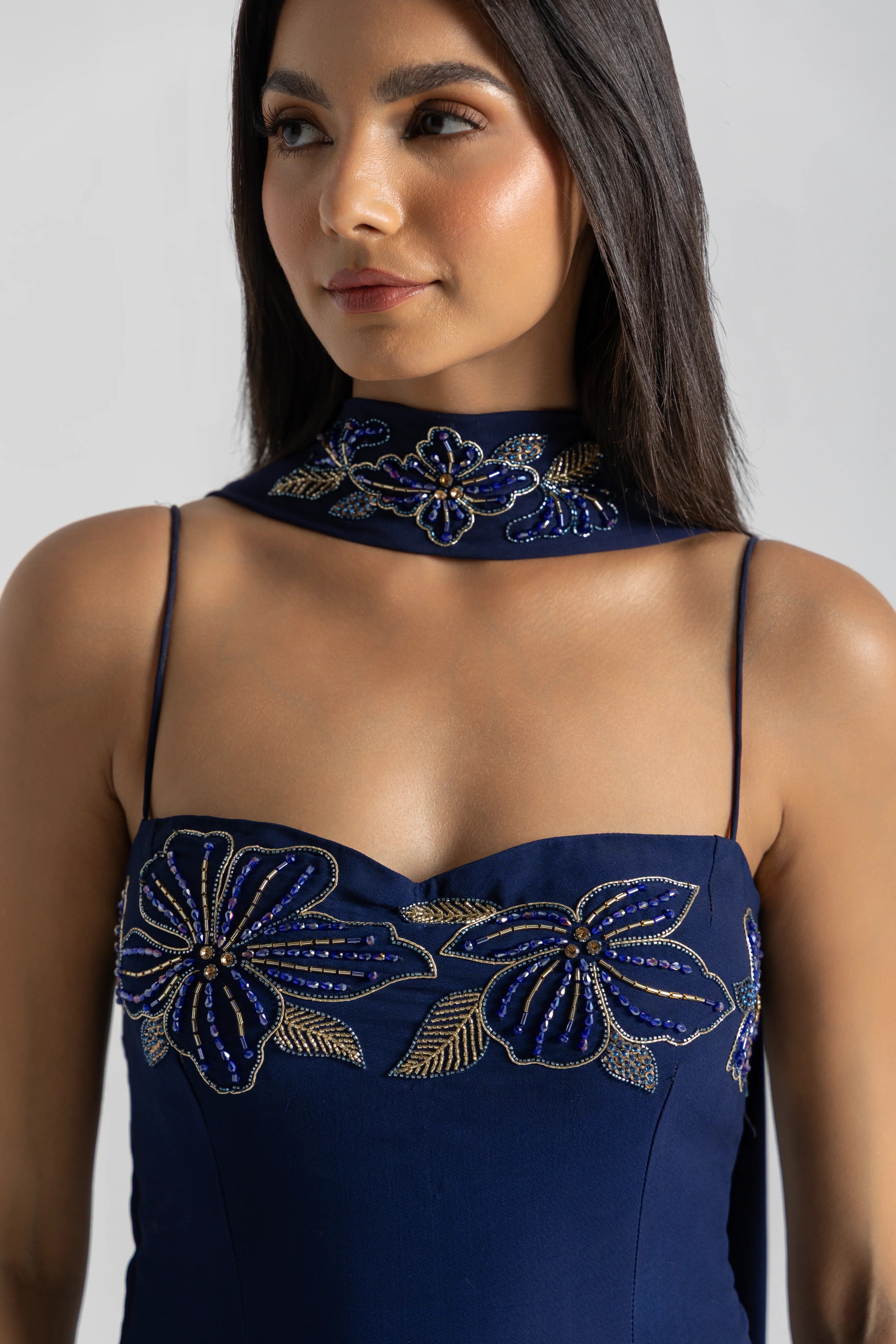 Blue Party Wear Palazzo Sharara Set