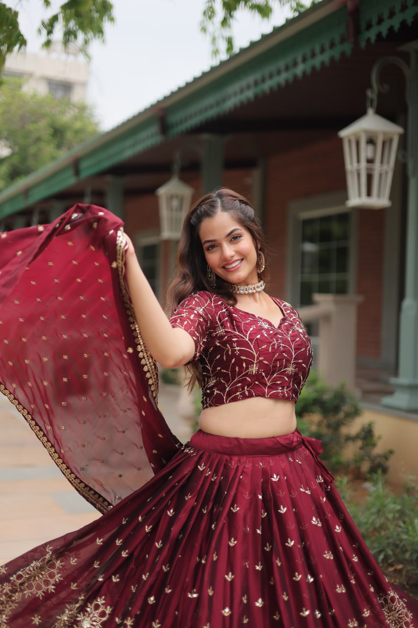 Alluring Rangoli Silk Heavy Sequins Embroidered Designer Lehenga Choli - Ethnicwish