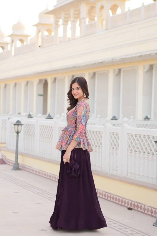Hypnotic Faux Georgette Crush Pleating Lehenga Choli Set - Ethnicwish