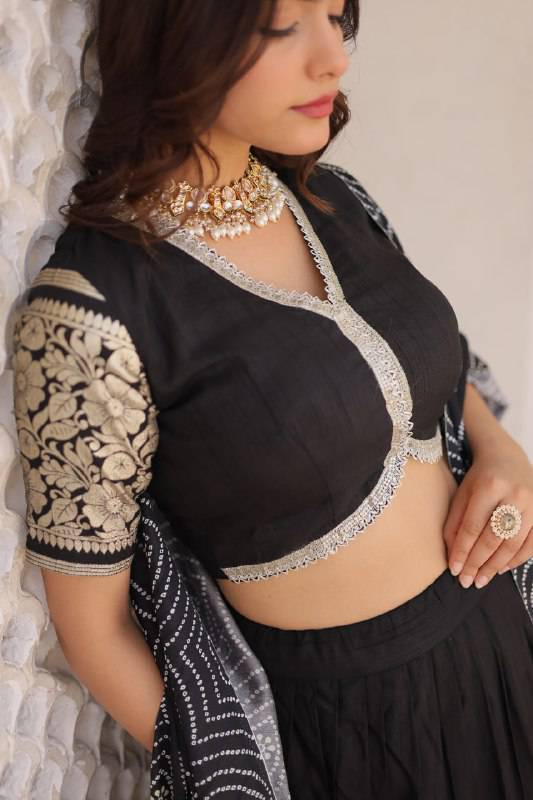 Stunning Viscous Jacquard Sequins Embroidered Lehenga Choli - Ethnicwish