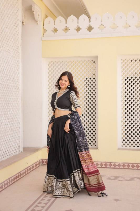 Stunning Viscous Jacquard Sequins Embroidered Lehenga Choli - Ethnicwish