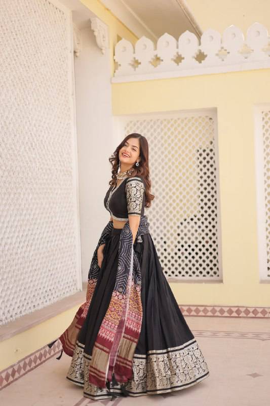 Stunning Viscous Jacquard Sequins Embroidered Lehenga Choli - Ethnicwish