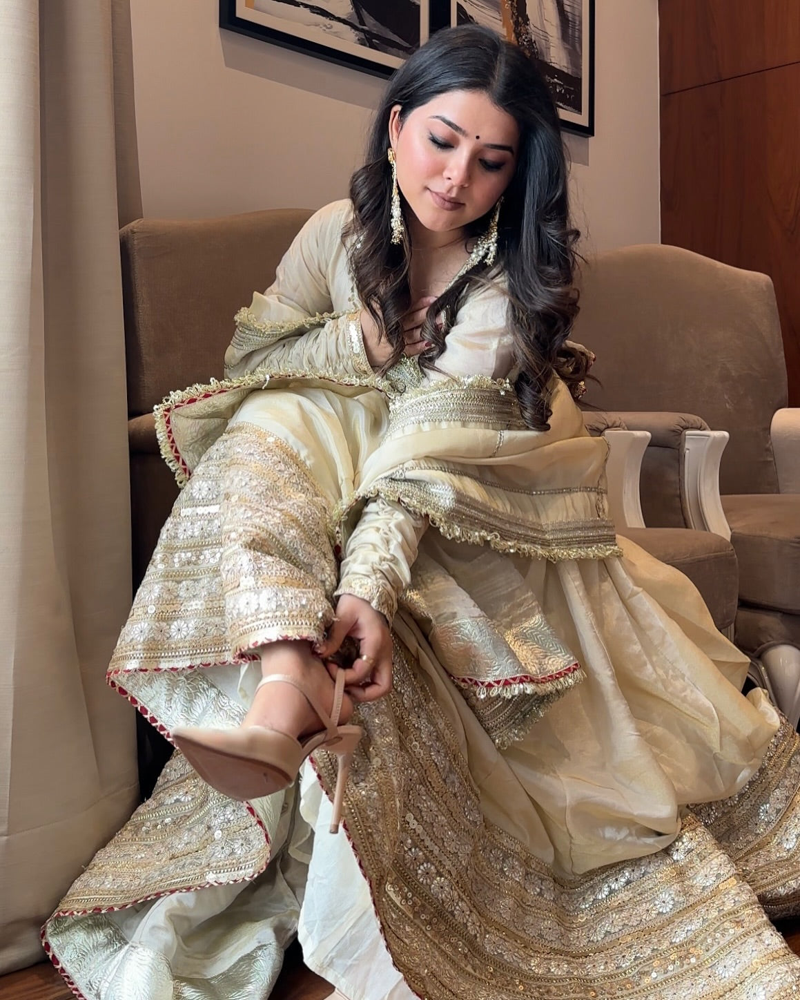 Party Wear Trending Off White Anarkali Suit Set For Women | Designer Anarkali suit Set For Women