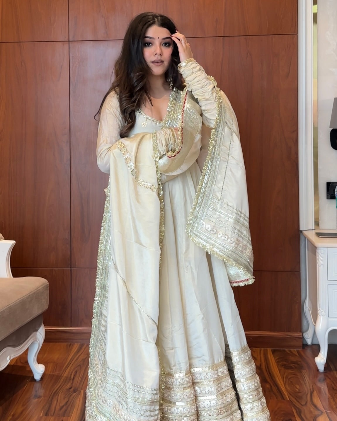 Party Wear Trending Off White Anarkali Suit Set For Women | Designer Anarkali suit Set For Women